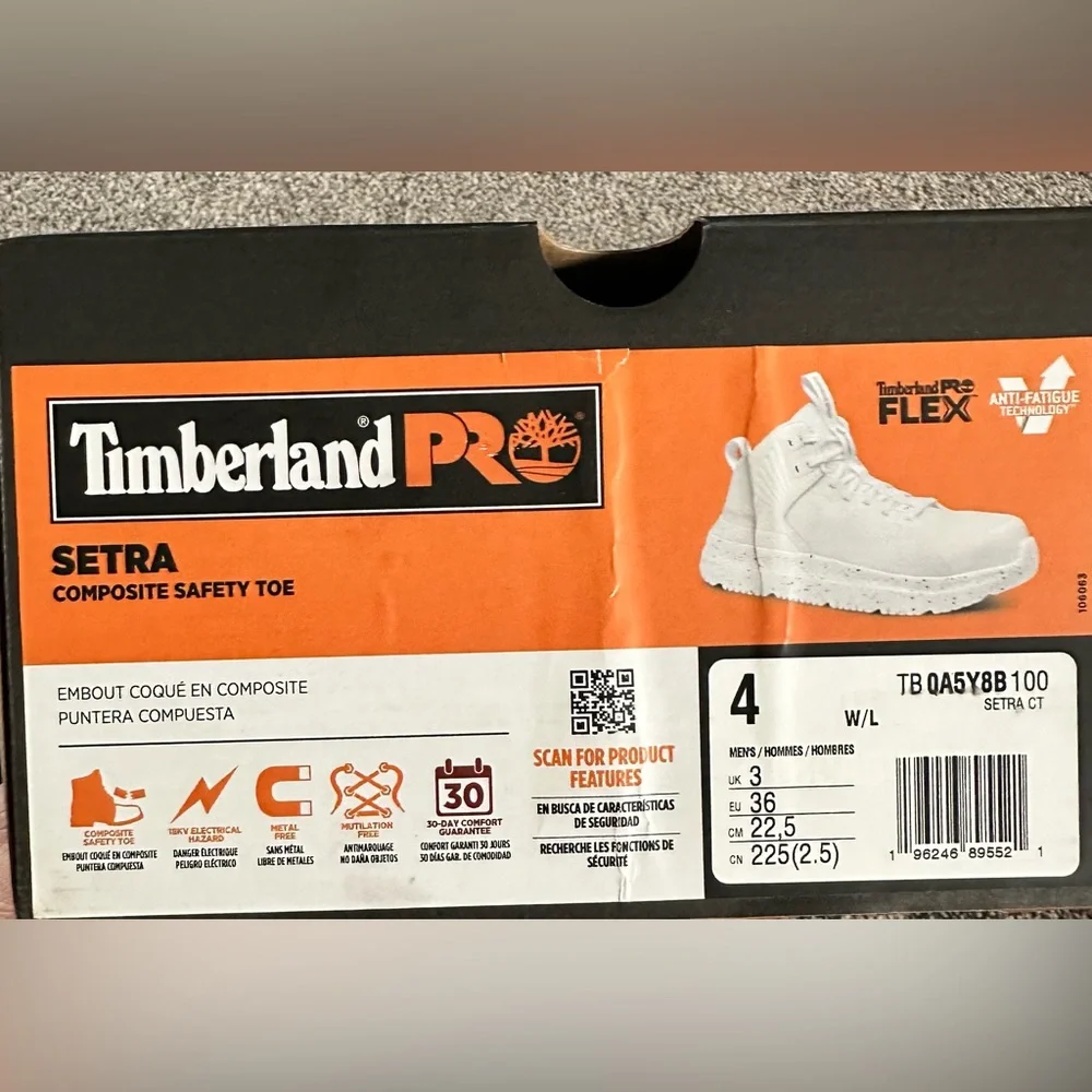 Timberland PRO White Composite Safety Toe Boots M4/W6 Pre-Loved